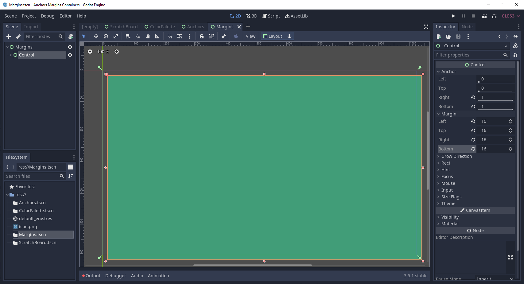 Anchors and Margins and Containers, Godot My! Josh Anthony